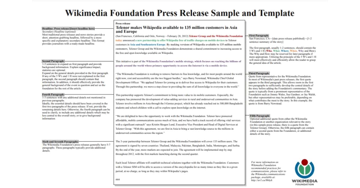 PR press release example